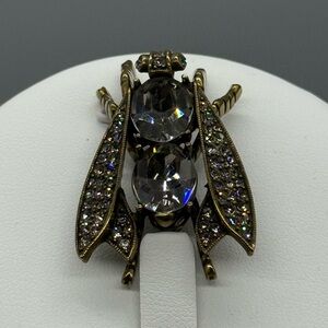 UTC China Signed  Elegant Crystal Insect Brooch